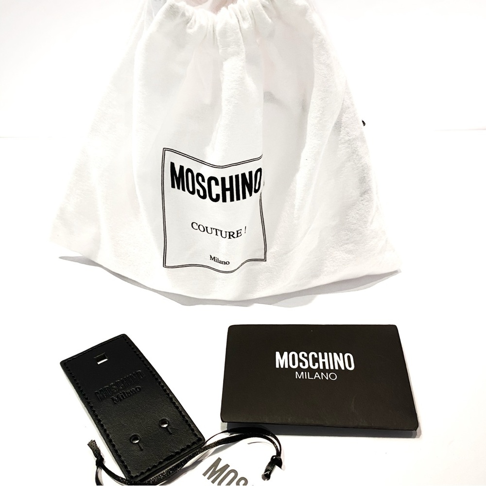 MOSCHINO Red Gold Logo Leather Belt NWT - Picture 12 of 15